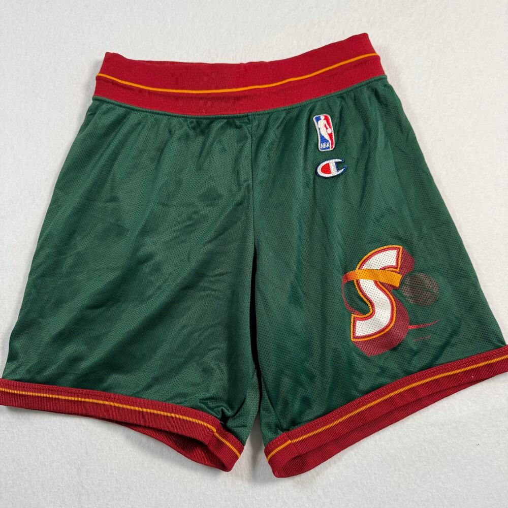 Vintage Seattle SuperSonic Mesh Basketball Shorts Champion Size Youth XL